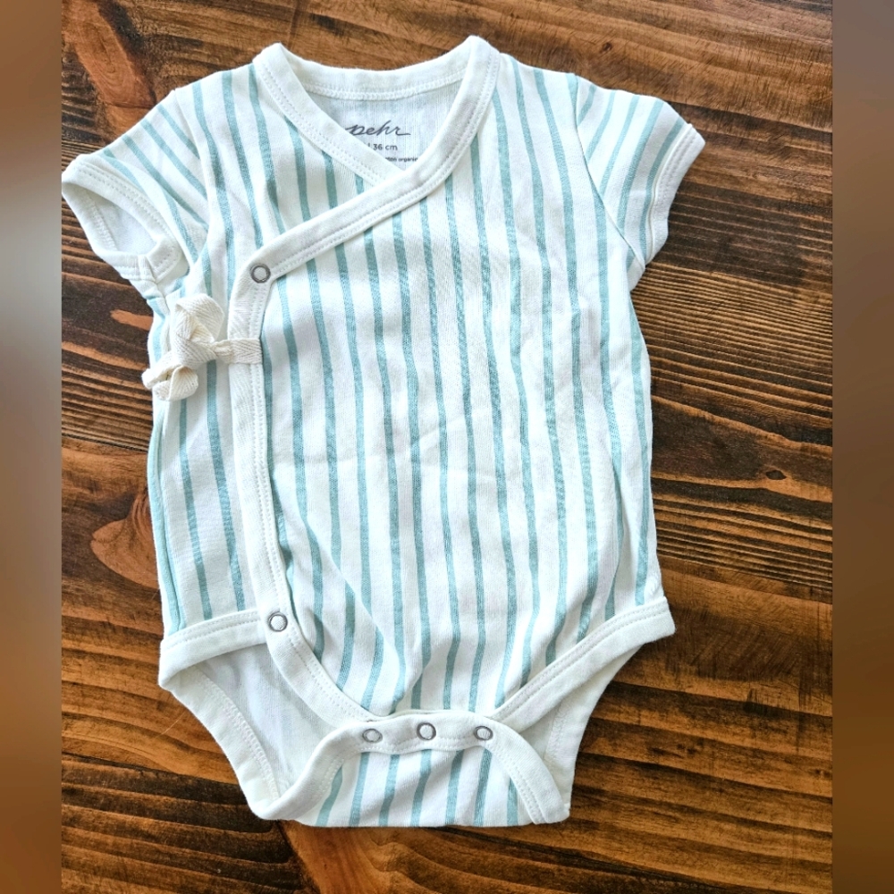 Pehr Striped Baby Onesie with Side Tie
